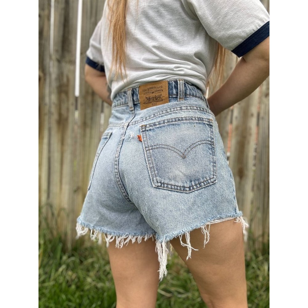 Levi's Light Blue High Waist Denim Shorts